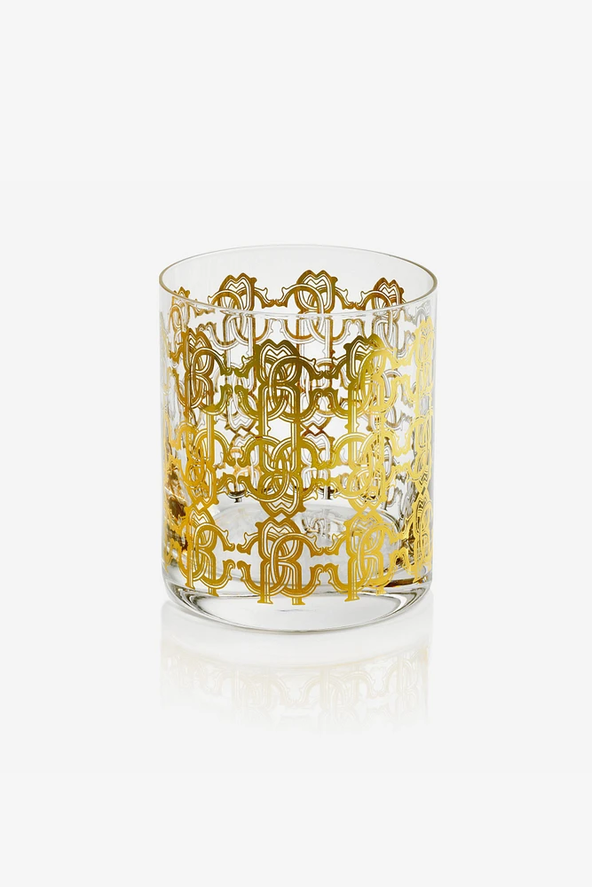 Monogram Allover Gold 2 Glasses Set