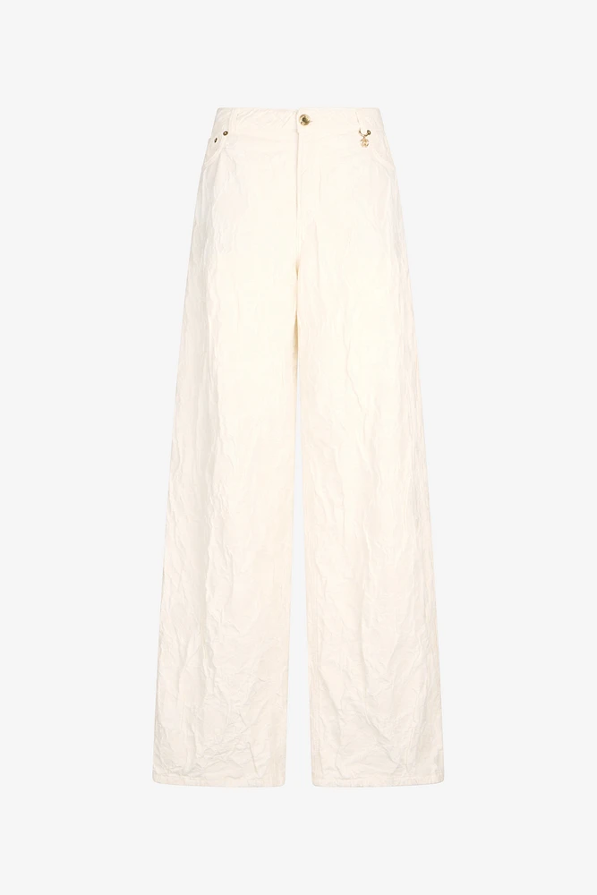 Wide Leg Structured Trousers