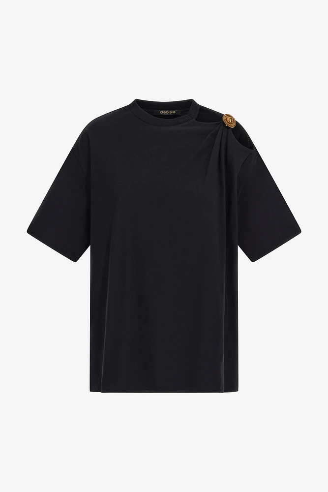 Black T-Shirt with Monogram RC Detail