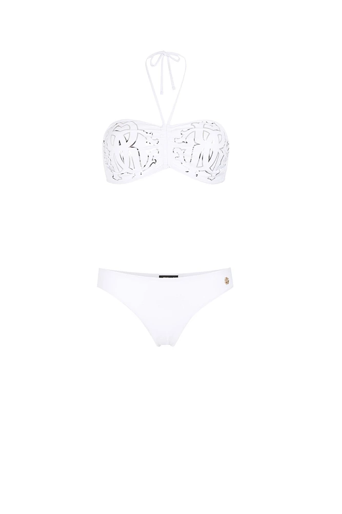 White Logo Monogram RC Bikini