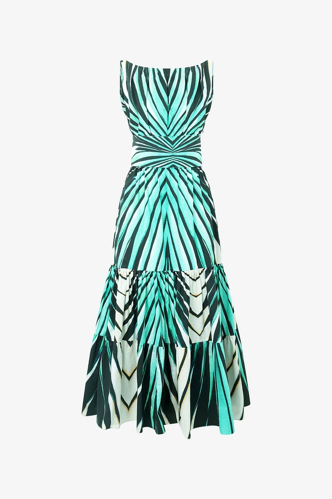 Ray Of Sea Print Midi Dress