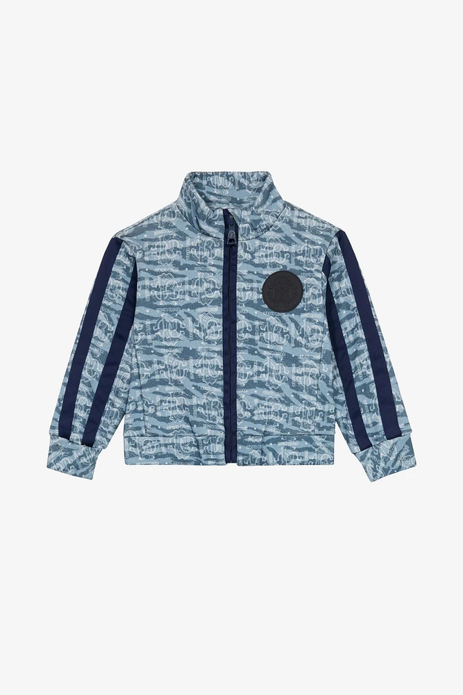 Sweatshirt With Zipper And All-Over Print