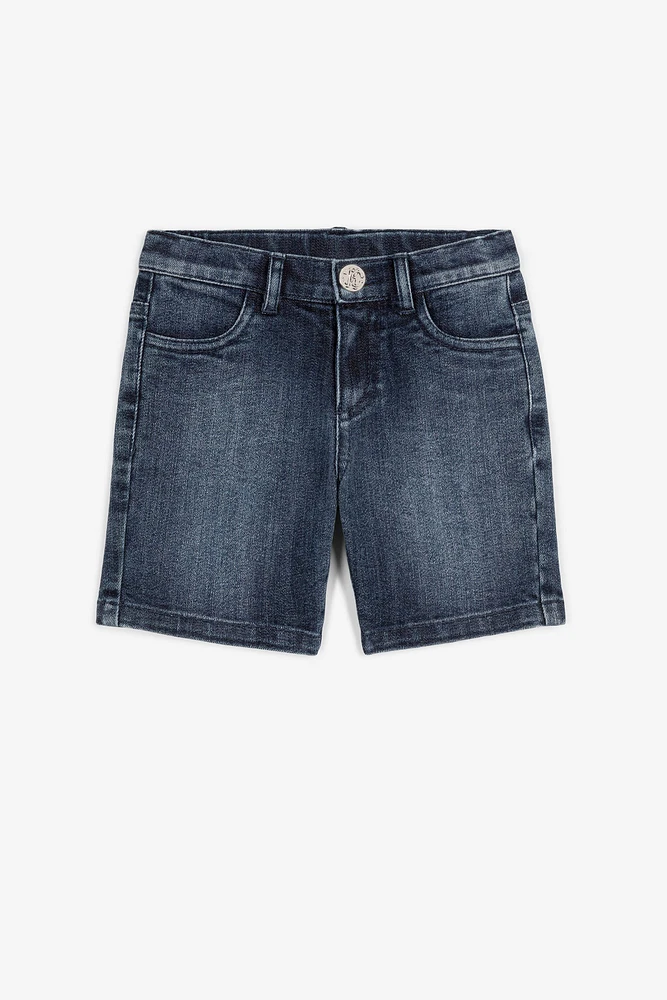 Monogram-embroidered denim shorts