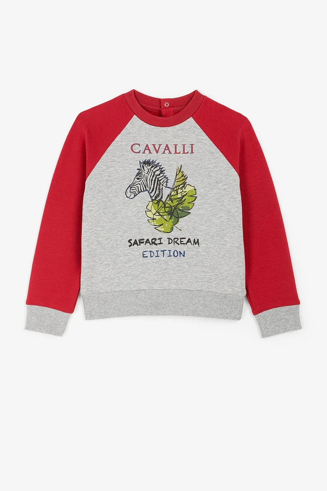 Zebra And Slogan-Print Sweatshirt