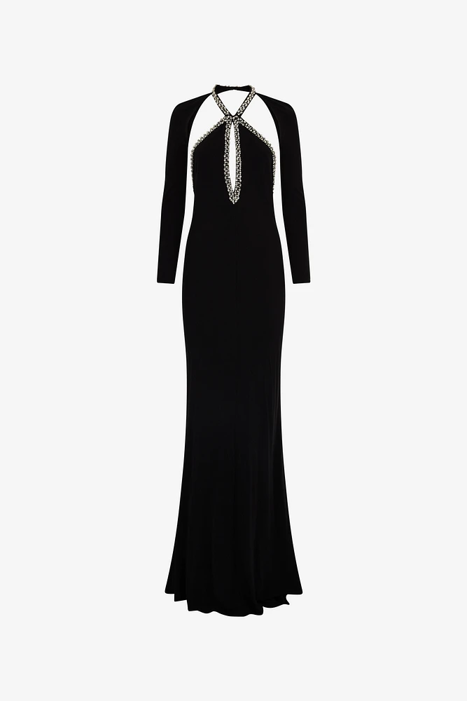 Long dress with crystals