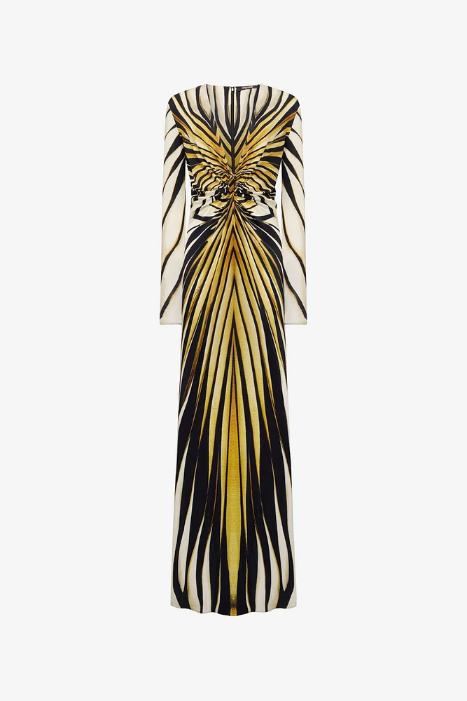 Ray Of Gold Print Maxi Dress