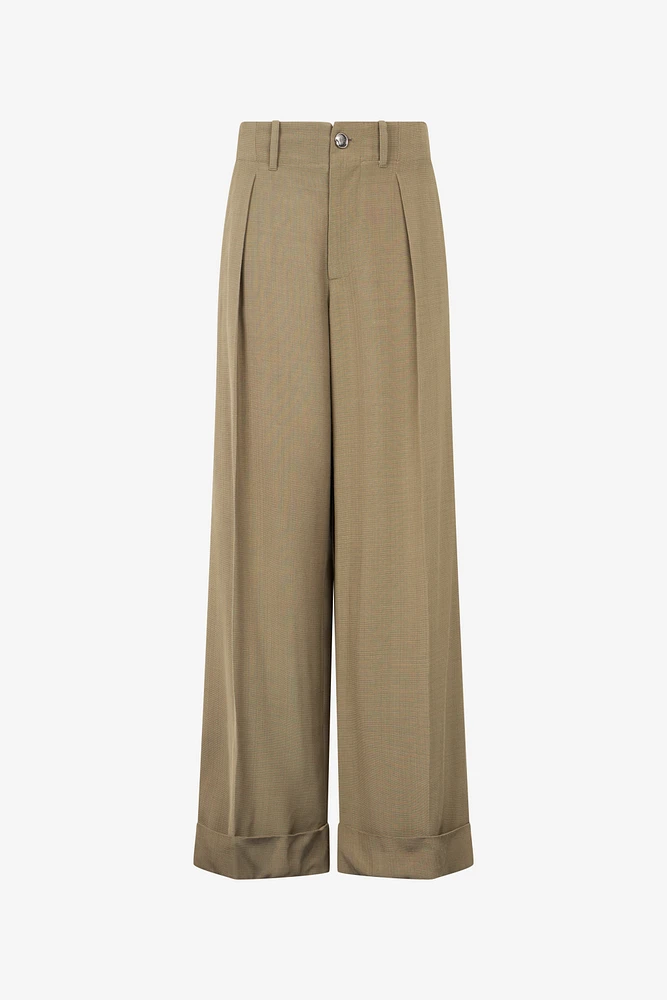 Palazzo Pants With Pleat Detail