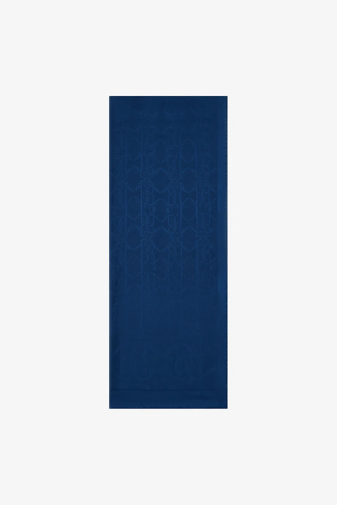 Jacquard Scarf with Mirror Snake Monogram and Logo