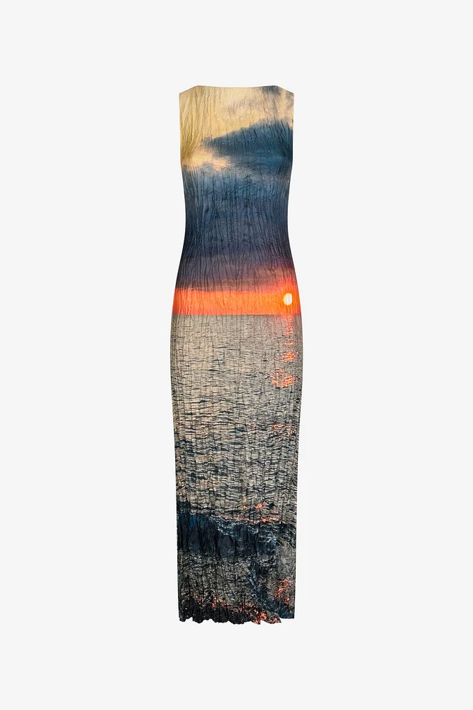 Sunrise Print Long Dress