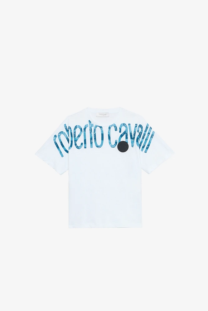 T-Shirt With RC Monogram Patch And Lettering