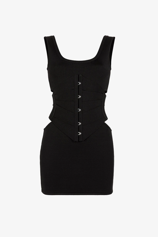 Cut-Out Knit Mini Dress