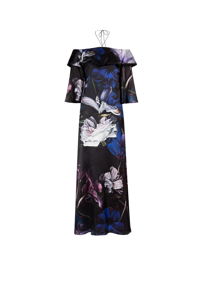 Floral-Print Ruffled Maxi Dress