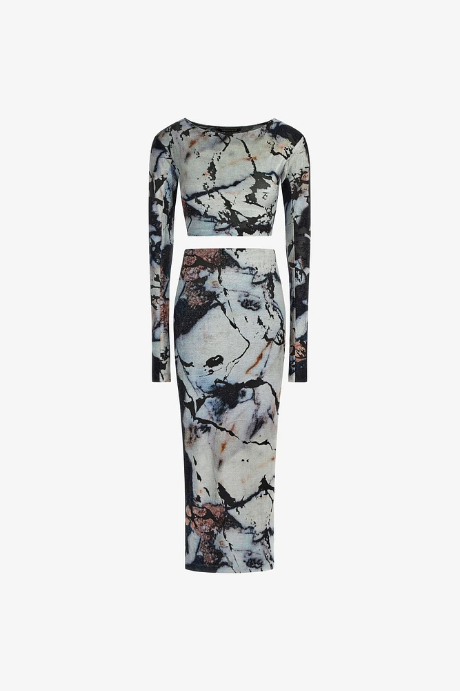 Marble Print Dress