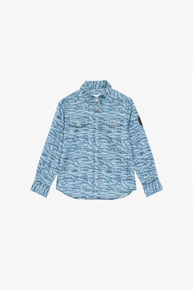 Shirt With Tiger Skin Print And Patch