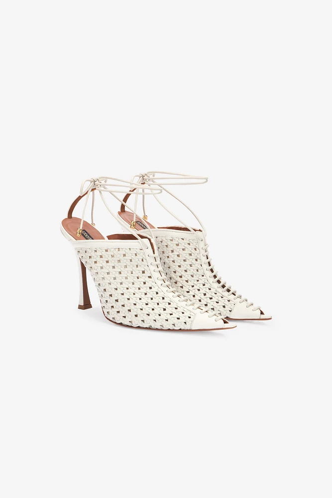 Lace-Up And Openwork Mules