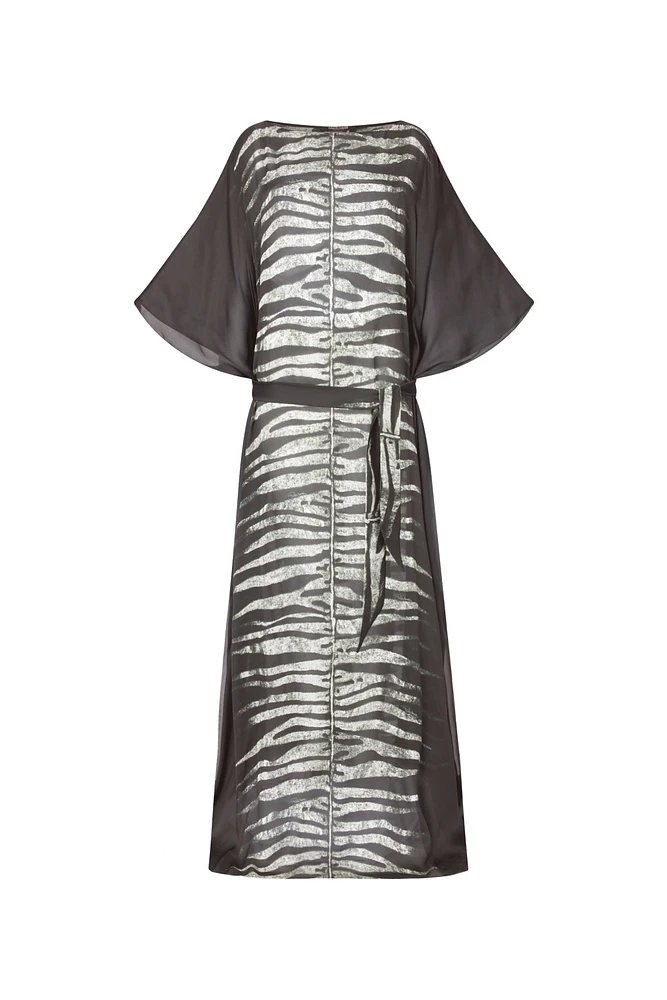 Dress With Belt And Zebra Print