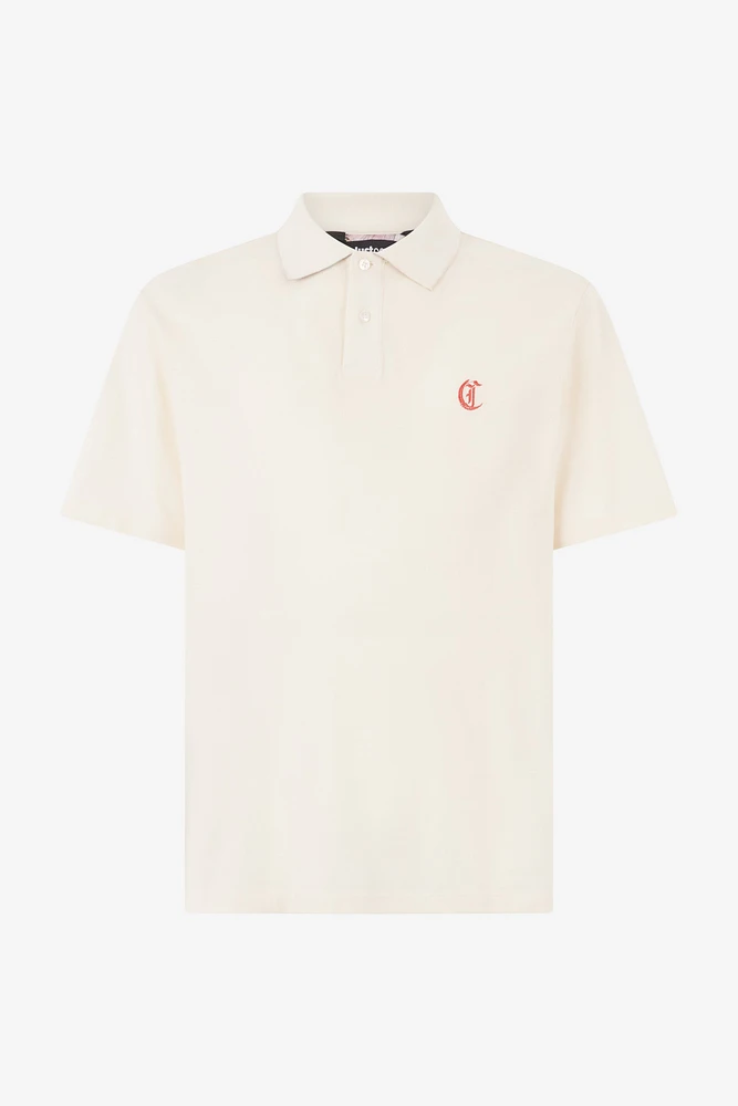 Polo Shirt With JC Monogram And Lettering