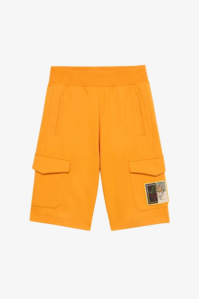 Sports Shorts With Animal Patchwork Appliqué