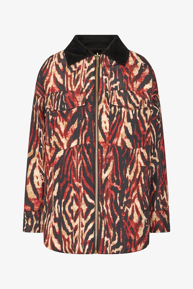 Jacket With Zipper And All-Over Print