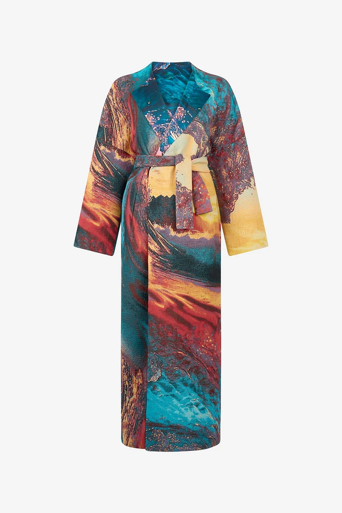 Itaca Print Coat with belt