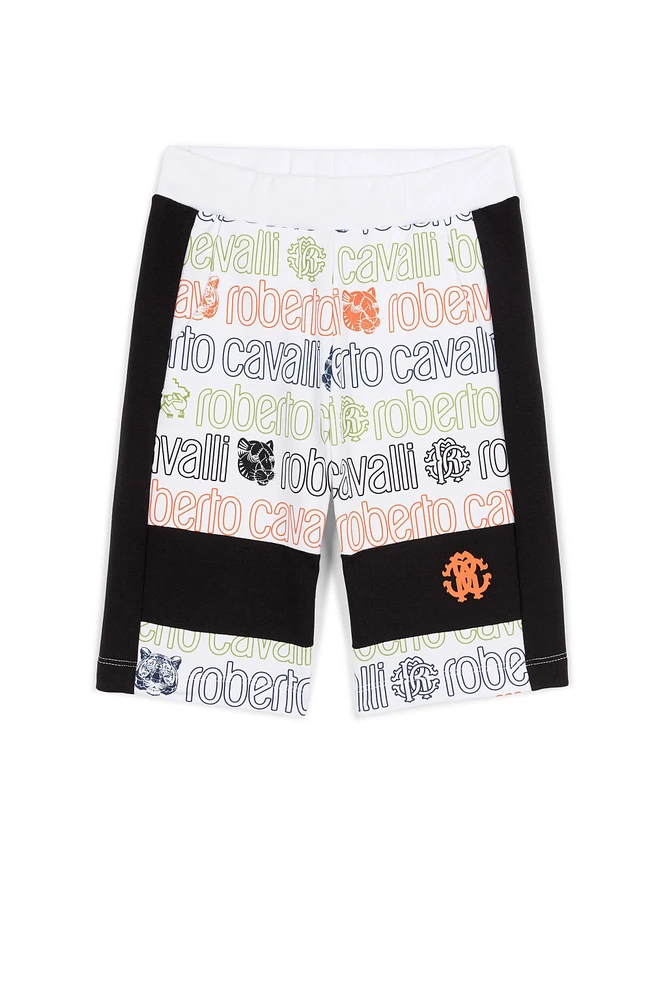 Logo And Panther-Print Shorts