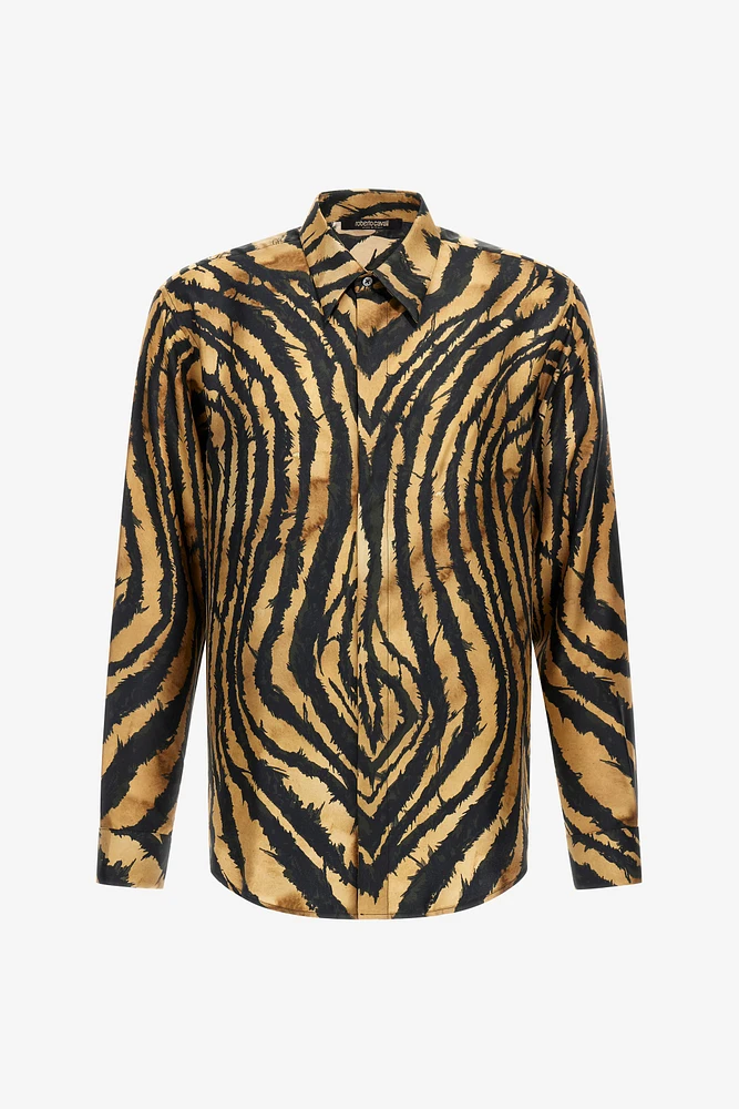Tiger Print Silk Shirt
