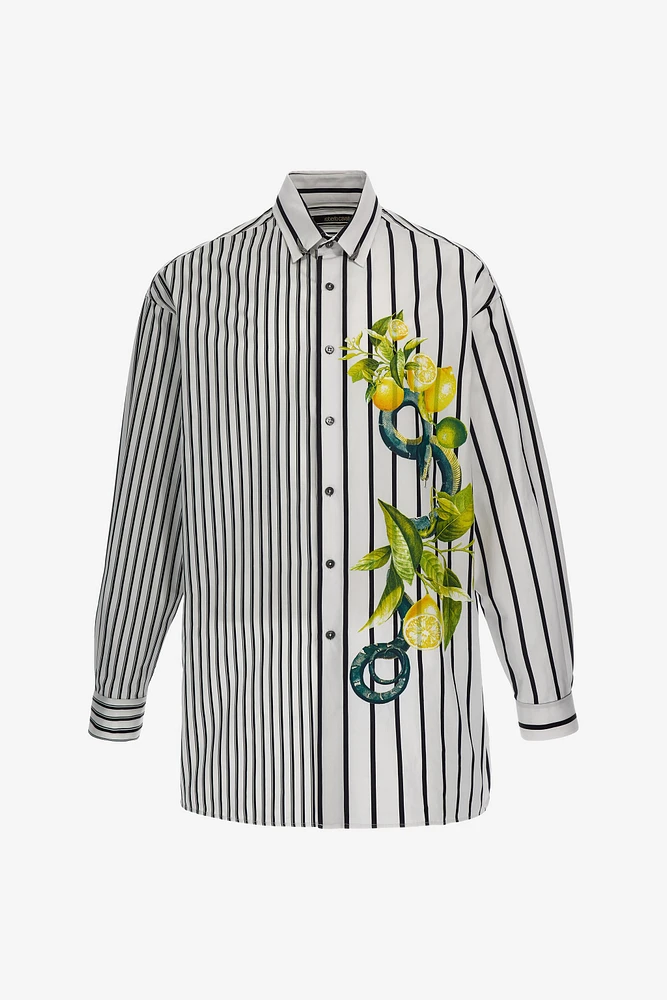Striped and Lemon print shirt