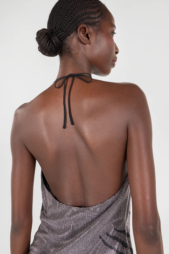 Mini Dress With White Tigress Print