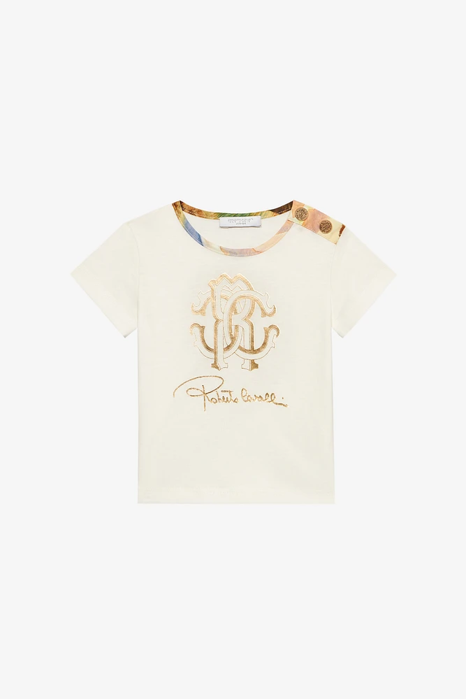 T-Shirt With RC Monogram And Golden Logos