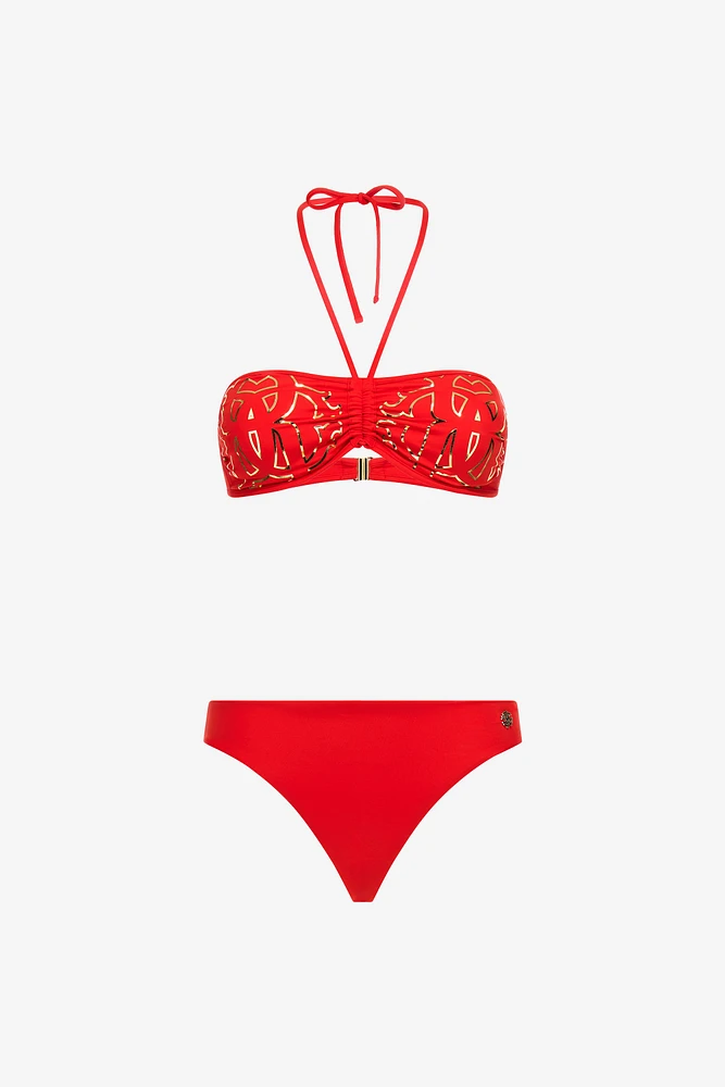 Red Logo Monogram RC Bikini