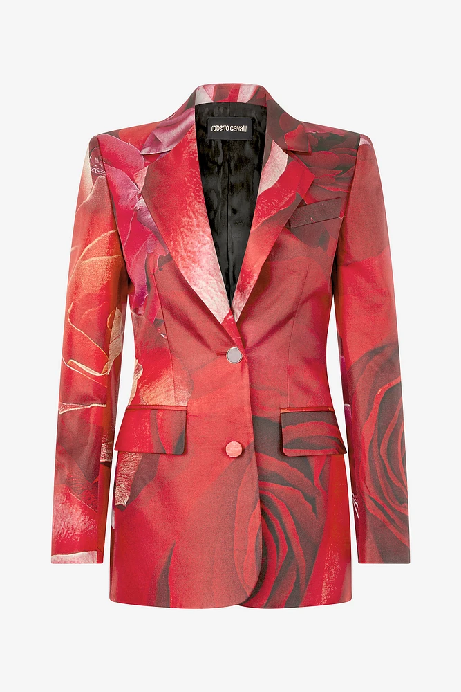 Rose-Print Blazer