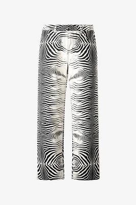 Pants With White Tigress Print