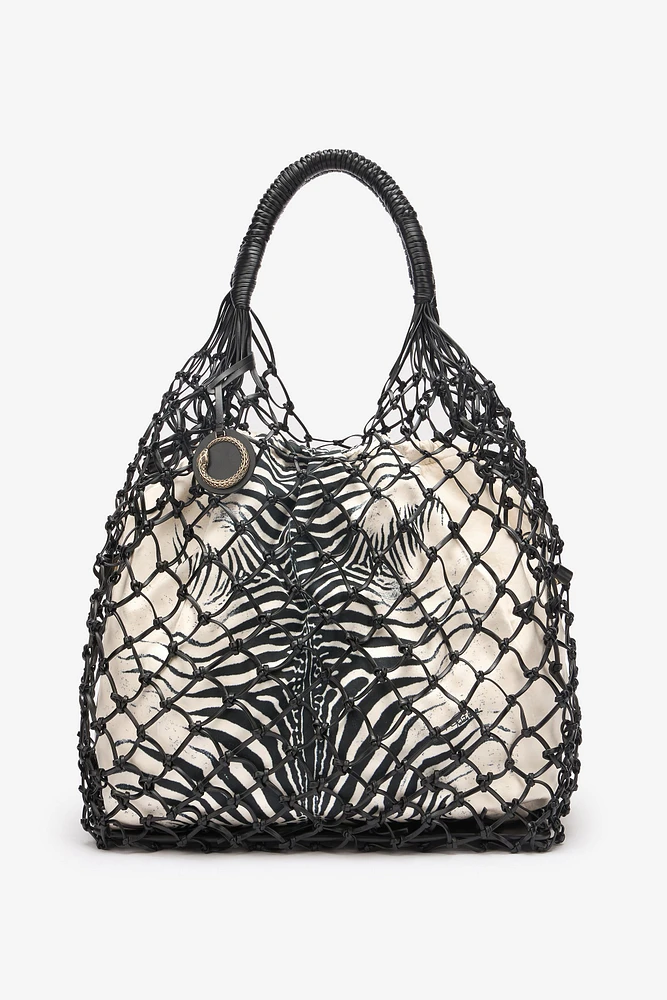 Bag With Mesh And Mini Zebra Print