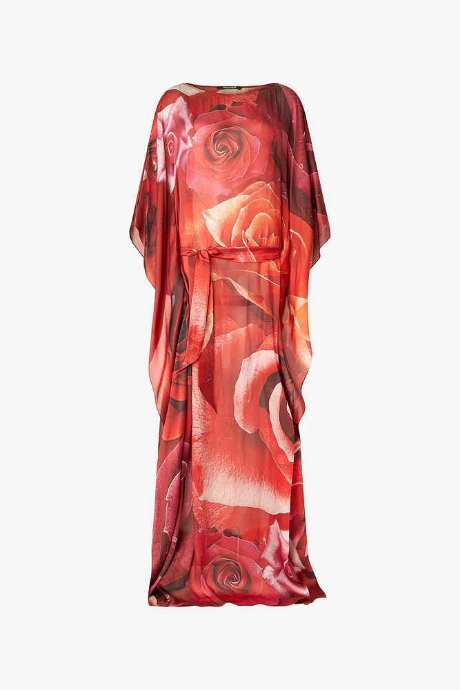 Long Dress With Rose Print