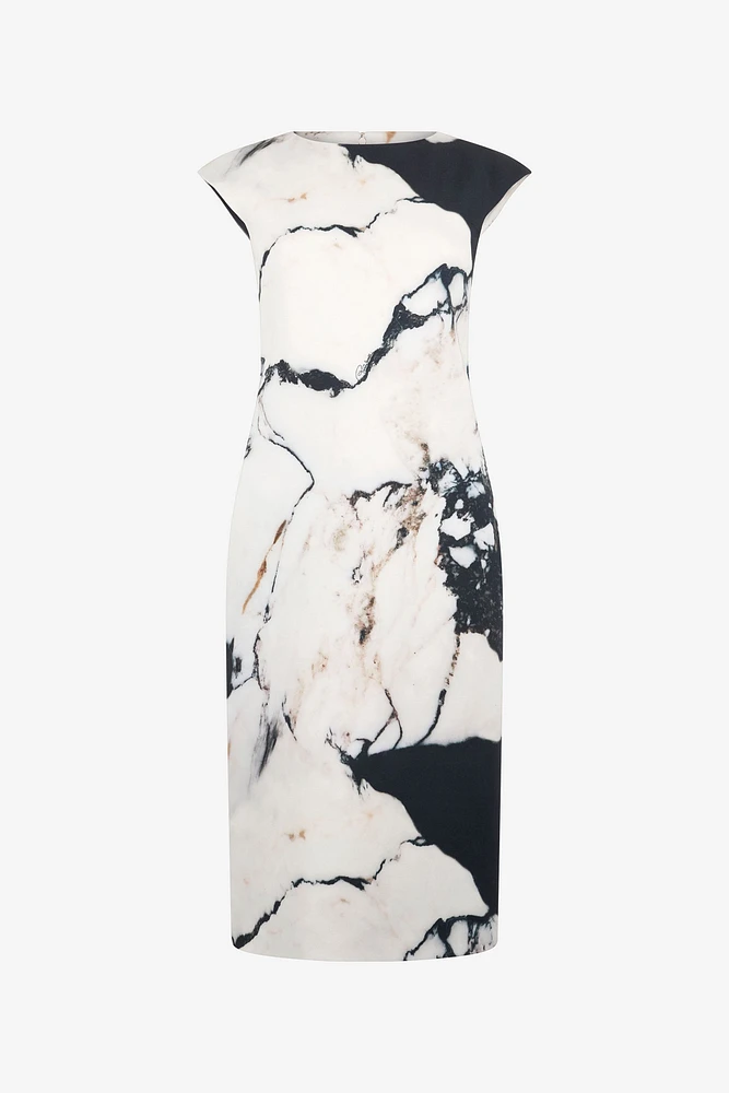 Midi dress with Marble print