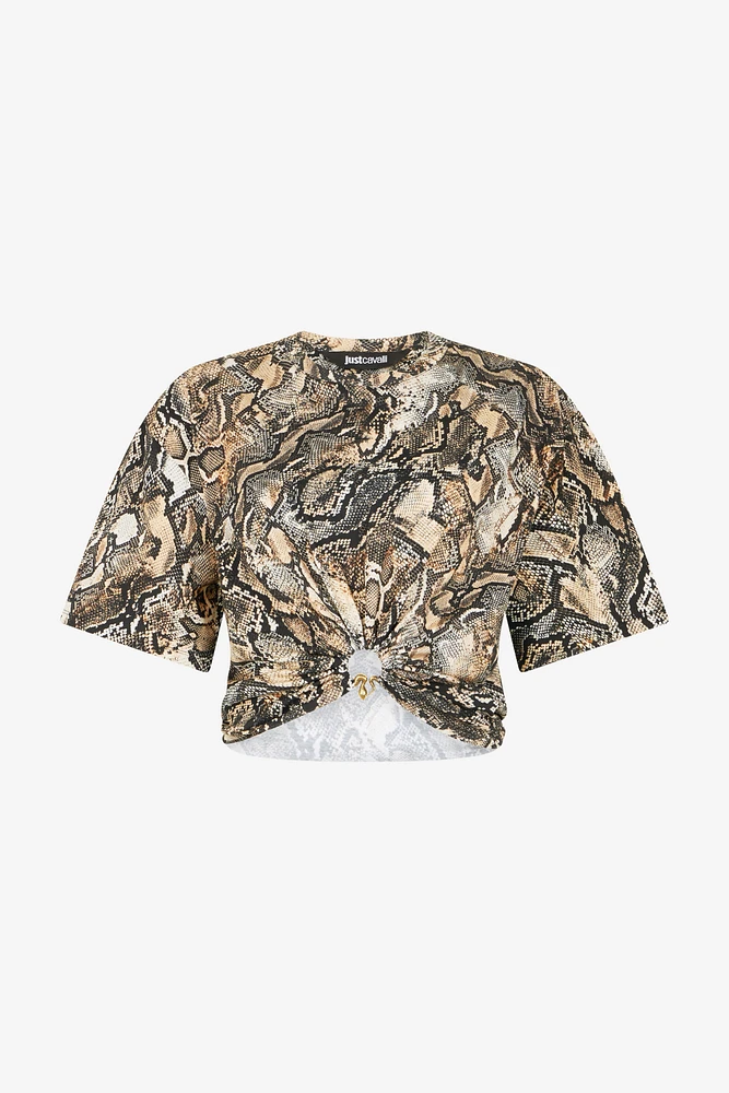 Crop Top With Python Print