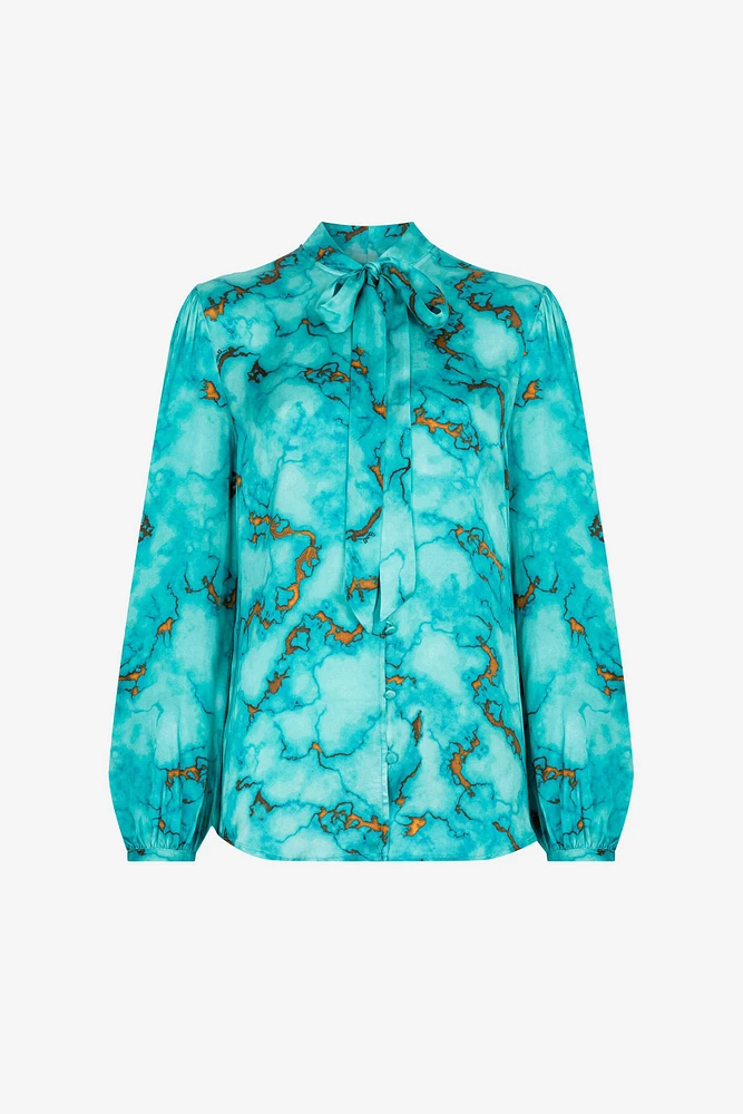 Marble-Print Shirt