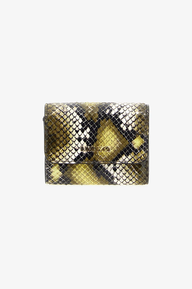 Small logo-print leather wallet