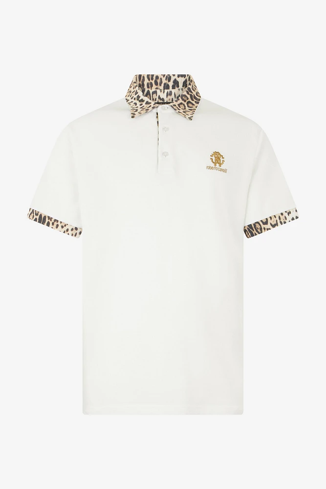 White Jaguar Skin Detail Polo