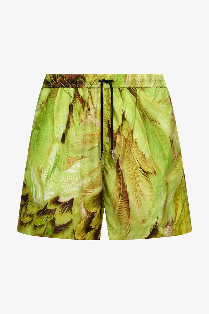 Plumange print swim trunks