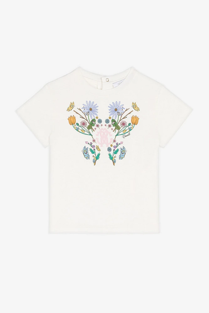 Flower And RC Monogram-Print Cotton T-Shirt