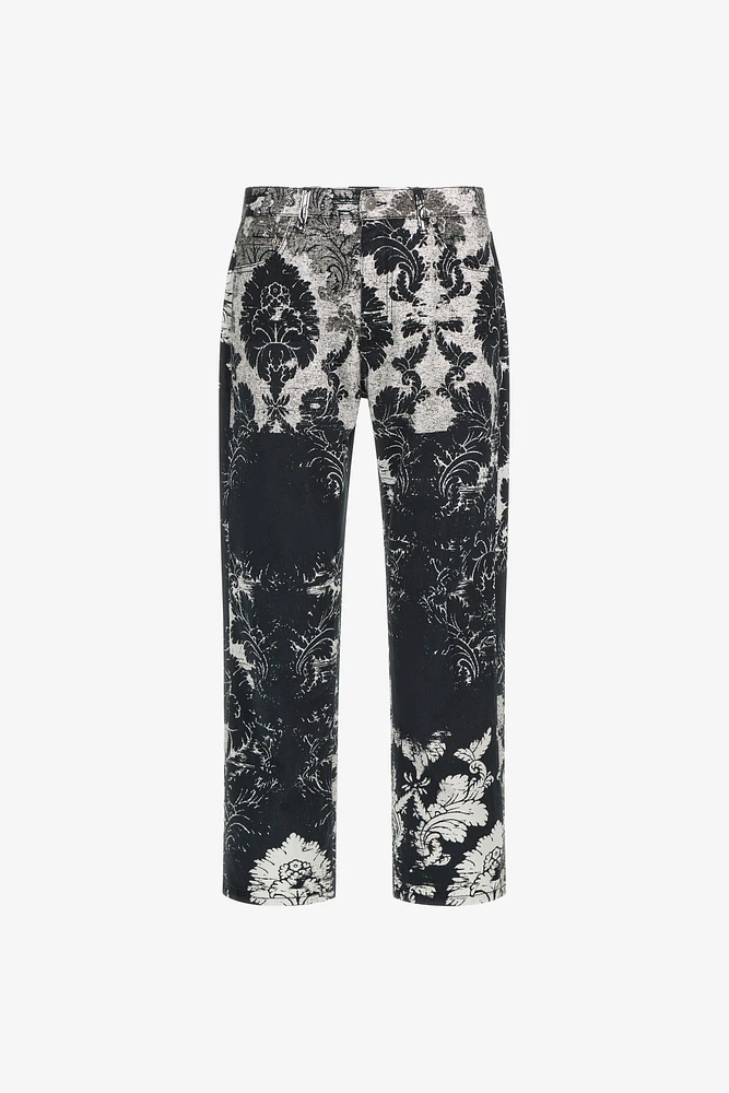 Broccato Print Jeans