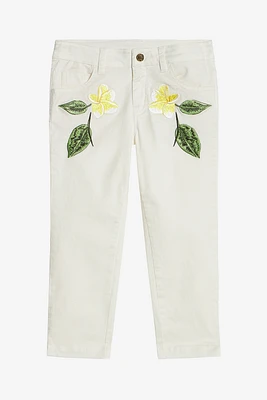 Pants With Embroidered Flowers