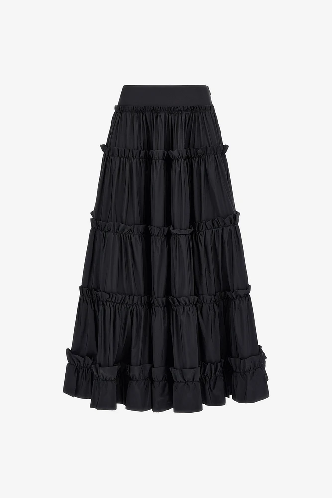 Black Tiered Maxi Skirt