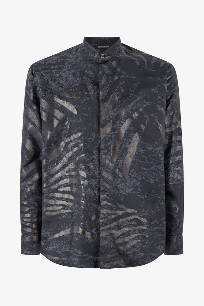 Animal-Print Silk Shirt