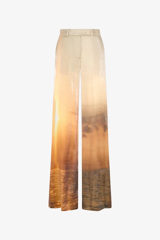 Sunset Print Palazzo Trousers