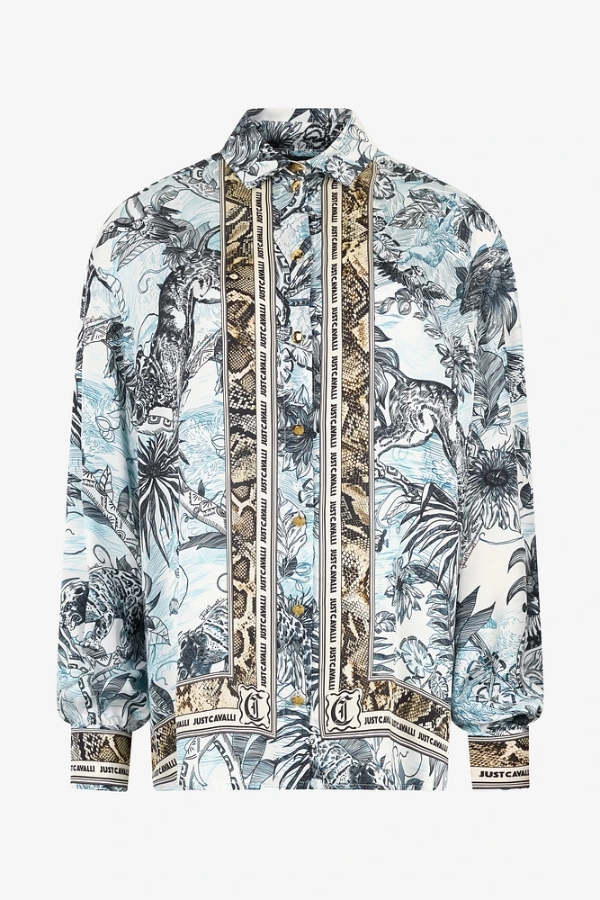 Shirt With Python And Jungle Print