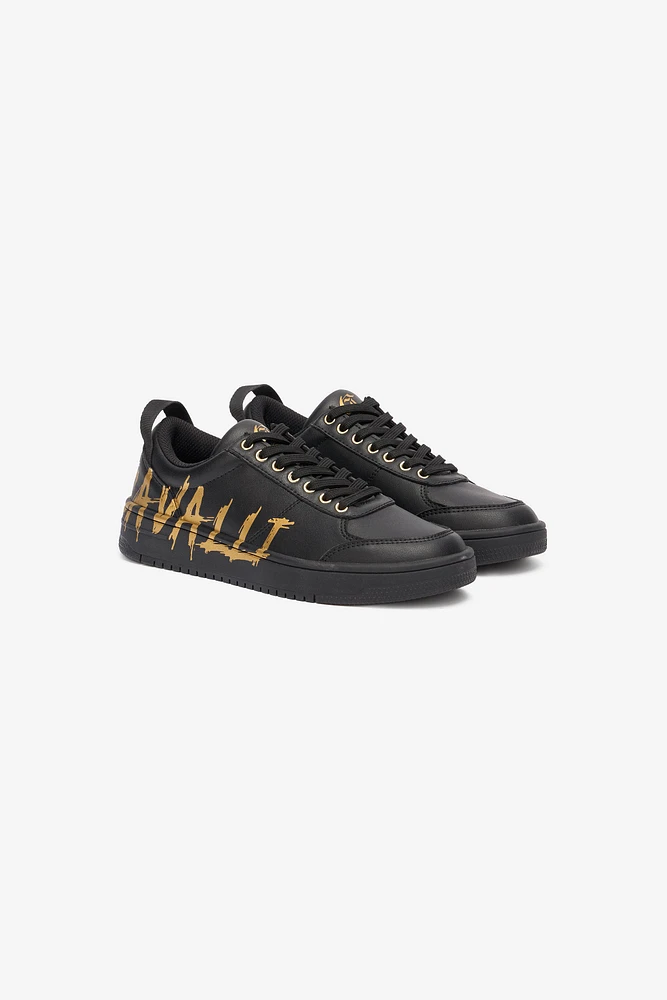 Sneakers With Golden Graffiti Logo