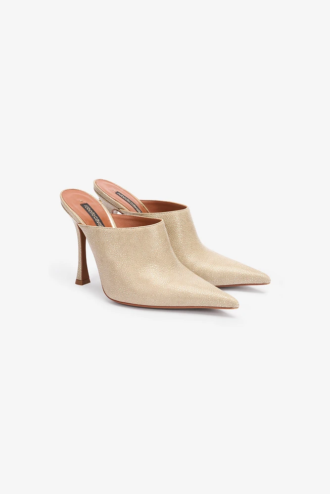 Leather Pointed-Toe Mules