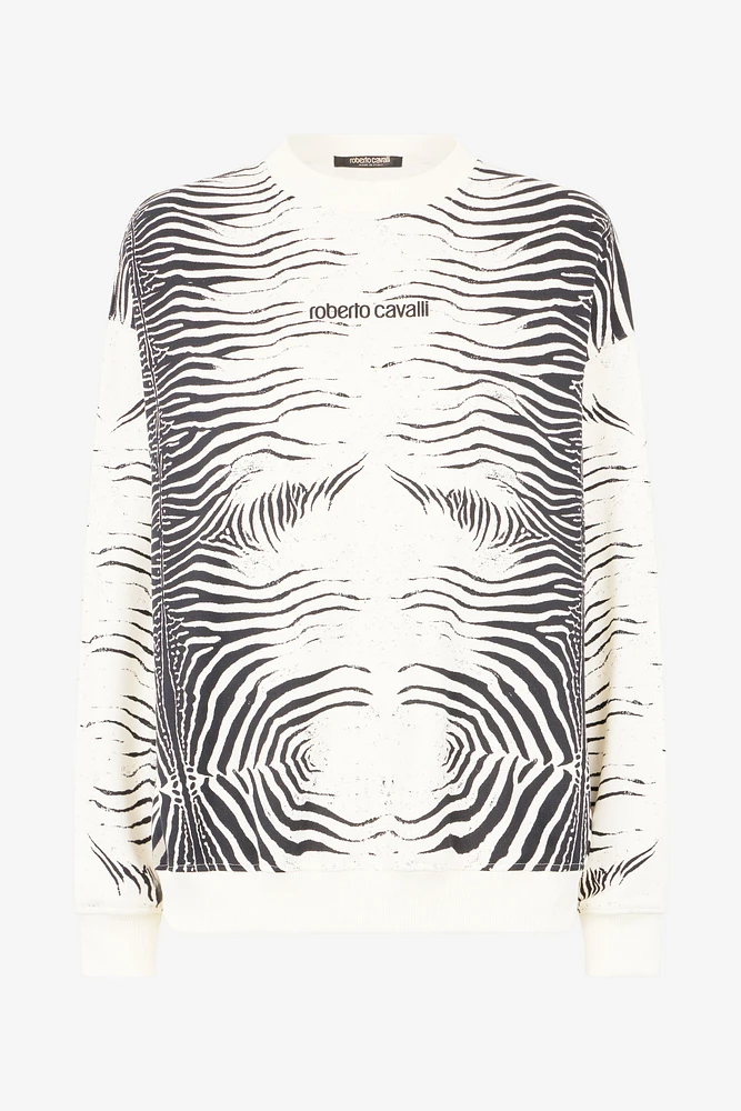 Zebra-Print Sweatshirt With Logo